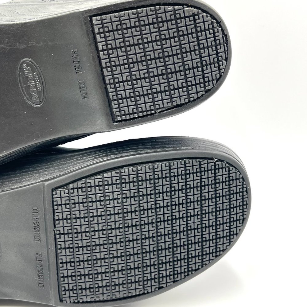 New Dr Scholls Womens Size 9 Black Leather Dynamo Slip On Work Mule Shoes Clogs‎ - Picture 10 of 13